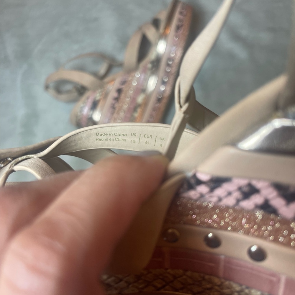 Aldo Women's Pink Strappy Wedge Sandals - Neutral Pink - Picture 7 of 9